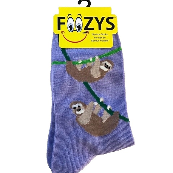 Foozys Women's Crew Socks; Monkeys; Purple; Women's Size 9-11 - Picture 1 of 4